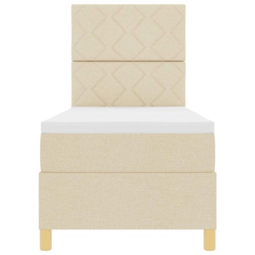 Легло с пружинирана основа с матрак Крем 80 x 200 cm текстил