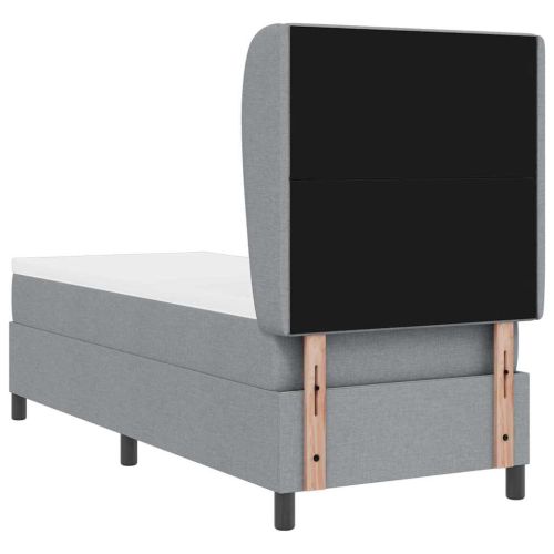 Легло с пружинирана основа Светлосиво 80 x 200 cm текстил