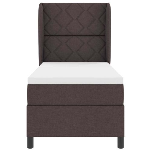Легло с пружинирана основа Тъмнокафяв 80 x 200 cm текстил