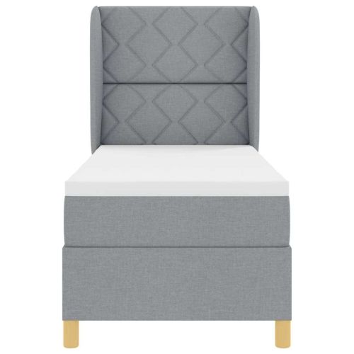 Кутия със спална основа и матрак Тъмен Сив 90x190 см Светлосиво