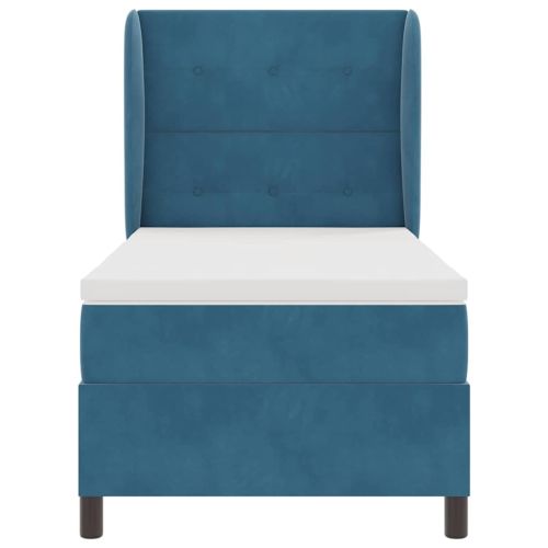 Легло с пружинирана основа Тъмен син 190 x 90 cm Полиестер
