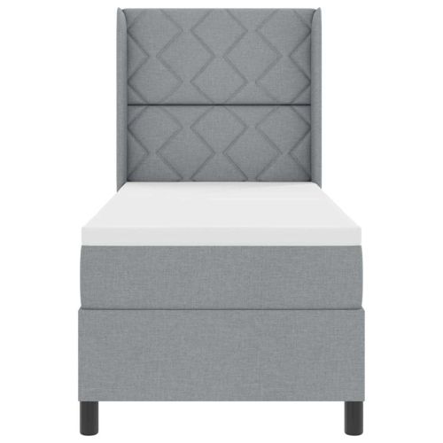 Легло с пружинирана основа Светлосиво 80 x 200 cm текстил