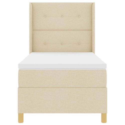 Легло с пружинирана основа с матрак Крем 90 x 190 cm текстил