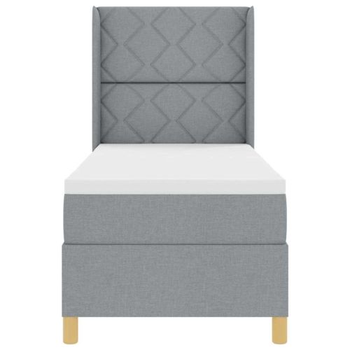 Легло с пружинирана основа Светлосиво 80 x 200 cm текстил