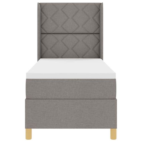 Легло с пружинирана основа с матрак Таупе 80 x 200 cm текстил