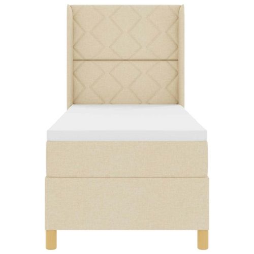 Легло с пружинирана основа с матрак Крем 80 x 200 cm текстил