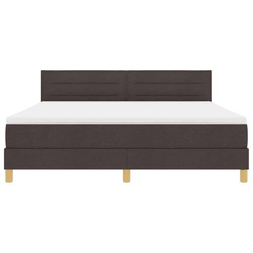 LED кутия за пружини с легло Тъмен кафяв 180 x 200 cm текстил