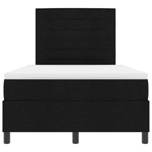 Легло с пружинирана основа с матрак Черно 120 x 200 cm текстил
