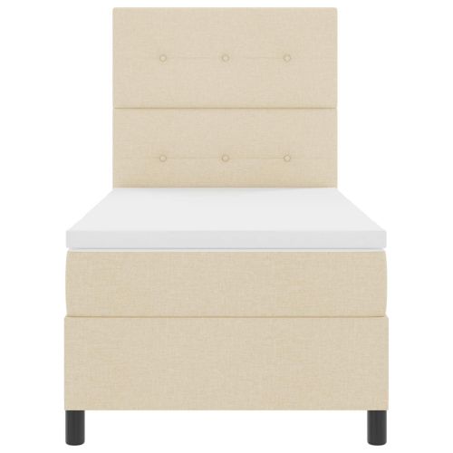 Легло с пружинирана основа с матрак Крем 90 x 190 cm текстил