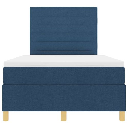 LED кутия за пружини с легло Синьо 120 x 200 cm текстил