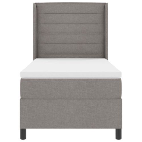 LED кутия за пружини с легло с матрак Таупе 80 x 200 cm текстил