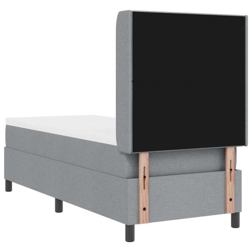 LED кутия за пружини с легло Светлосиво 80 x 200 cm текстил