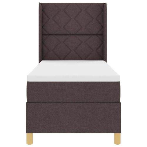 Легло с пружинирана основа с матрак Кафяво 140 x 200 cm текстил