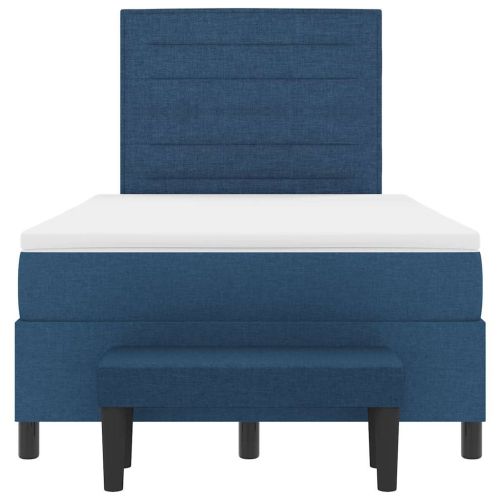 Легло с пружинирана основа с матрак Синьо 120 x 200 cm текстил