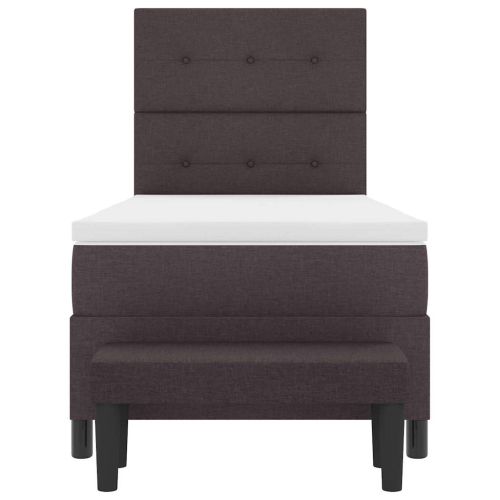 Легло с пружинирана основа Тъмен кафяв 80 x 200 cm текстил