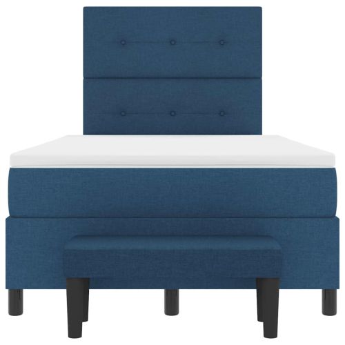 Легло с пружинирана основа с матрак Синьо 120 x 200 cm текстил