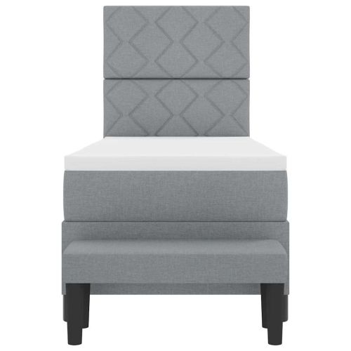 Легло с пружинирана основа Светлосиво 80 x 200 cm текстил