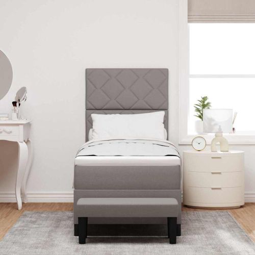 Легло с пружинирана основа с матрак Таупе 80 x 200 cm текстил