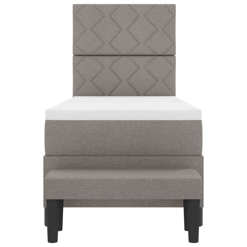 Легло с пружинирана основа с матрак Таупе 80 x 200 cm текстил