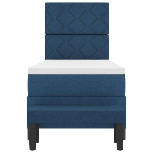 Легло с пружинирана основа с матрак Синьо 80 x 200 cm текстил