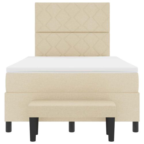 Легло с пружинирана основа с матрак Крем 120 x 200 cm текстил