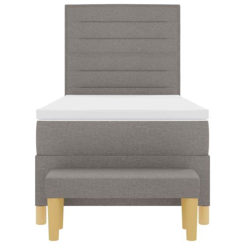 Легло с пружинирана основа с матрак Таупе 80 x 200 cm текстил