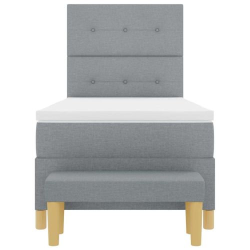 Легло с пружинирана основа Светлосиво 80 x 200 cm текстил