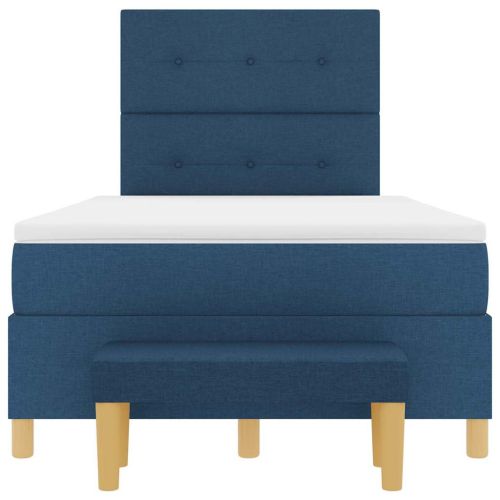 Легло с пружинирана основа с матрак Синьо 120 x 200 cm текстил