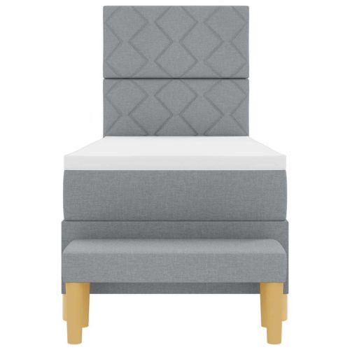 Легло с пружинирана основа Светлосиво 80 x 200 cm текстил