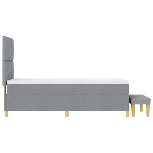 Легло с пружинирана основа Светлосиво 80 x 200 cm текстил