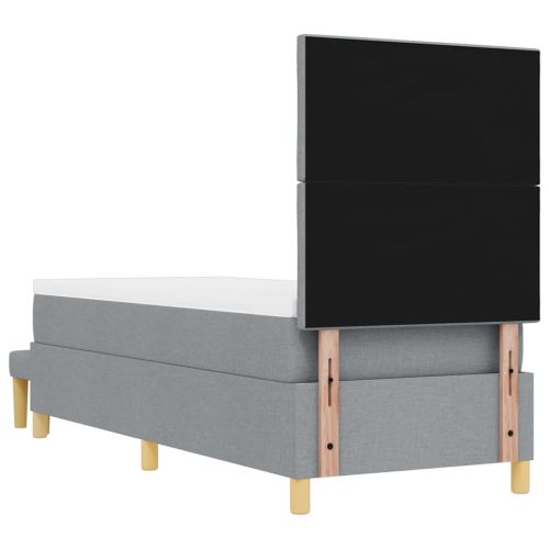 Легло с пружинирана основа Светлосиво 80 x 200 cm текстил