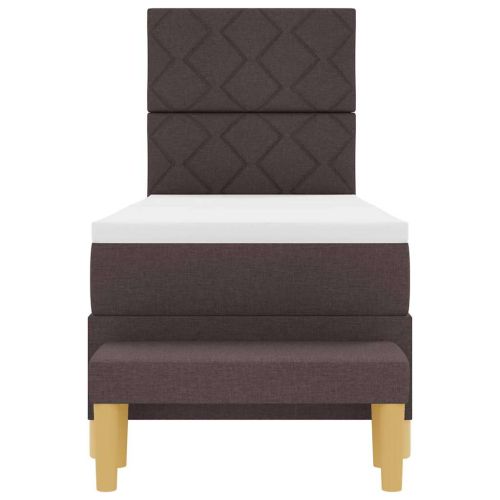 Легло с пружинирана основа Тъмнокафяв 80 x 200 cm текстил