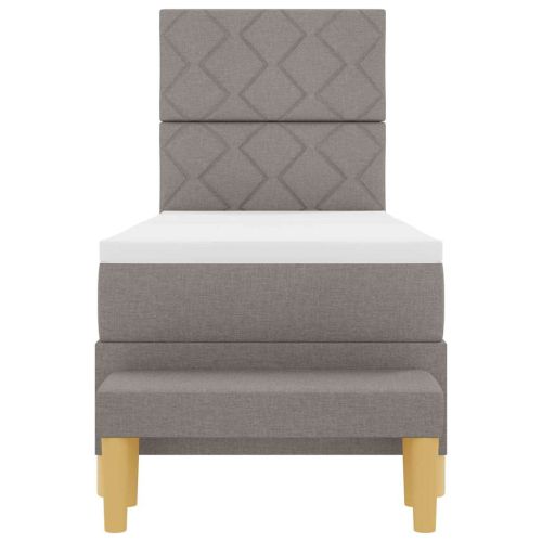 Легло с пружинирана основа с матрак Таупе 80 x 200 cm текстил