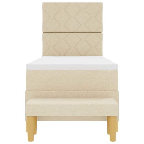 Легло с пружинирана основа с матрак Крем 80 x 200 cm текстил