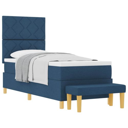 Легло с пружинирана основа с матрак Синьо 80 x 200 cm текстил