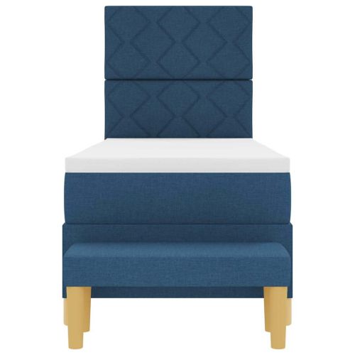 Легло с пружинирана основа с матрак Синьо 80 x 200 cm текстил