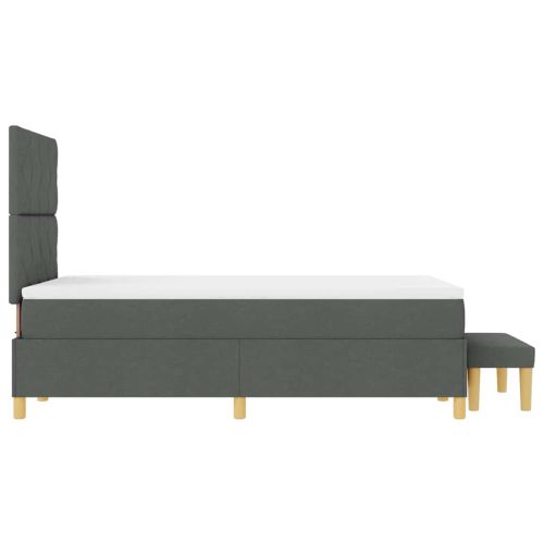 Легло с пружинирана основа Тъмносив 120 x 200 cm текстил