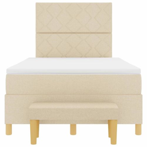 Легло с пружинирана основа с матрак Крем 120 x 200 cm текстил