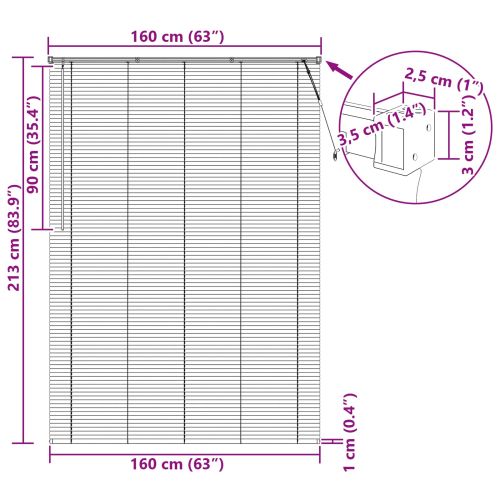 Венецианска щора Регулирума Бял 213 x 160 см ПВЦ