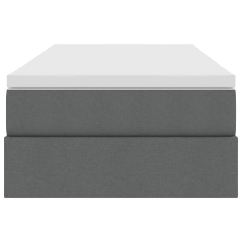 Легло с място за съхранение и матрак Тъмен сив 90 x 190 cm