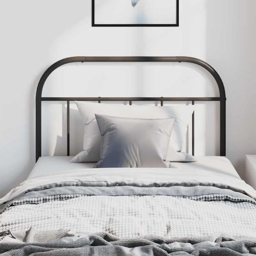 Метална резервна табла за легло, черна, 100 см