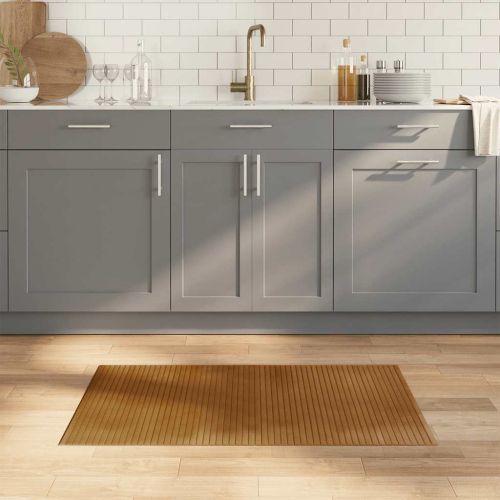 Килим, правоъгълен, кафяв, 60x100 см, бамбук