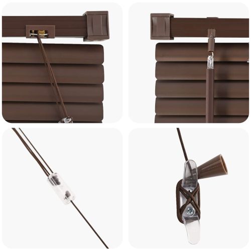 Венецианска щора Тъмно кафяво с шарка 213 x 160 см ПВЦ