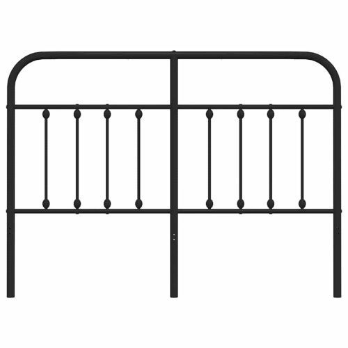 Метална резервна табла за легло, черна, 135 см