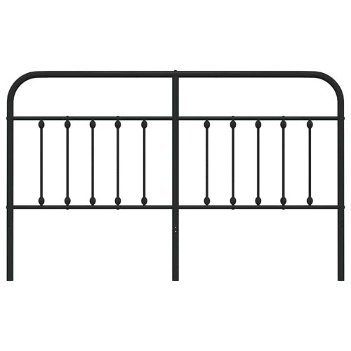 Метална резервна табла за легло, черна, 180 см