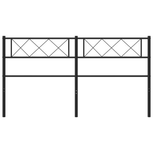 Метална резервна табла за легло, черна, 150 см