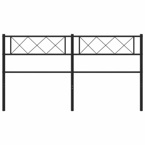 Метална резервна табла за легло, черна, 135 см