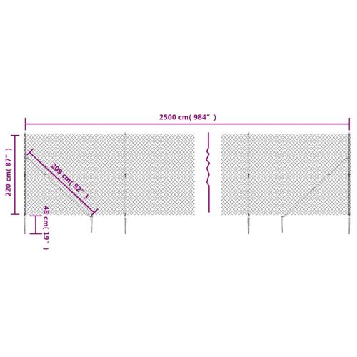 Плетена оградна мрежа с шипове, зелена, 2,2x25 м