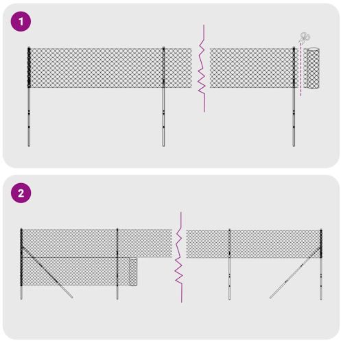Плетена оградна мрежа с шипове, антрацит, 2,2x25 м