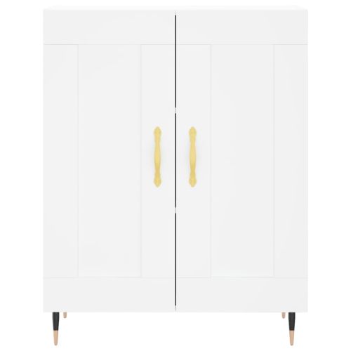 Висок шкаф, бял, 69,5x34x180 см, инженерно дърво